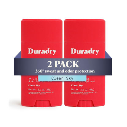 Picture of Duradry AM Deodorant & Antiperspirant - Prescription Strength Deodorant for Hyperhidrosis, Antiperspirant for Women & Men, Armpit Sweat Protection, Silicone-free - Clear Sky, 2.3 Oz (Pack of 2)