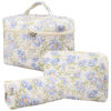 Picture of Makeup Bag, Quilted Makeup Bag,Large Floral Cosmetic Bag for Women,Cotton Makeup Bag Set,Flower Travel Toiletry Bag.