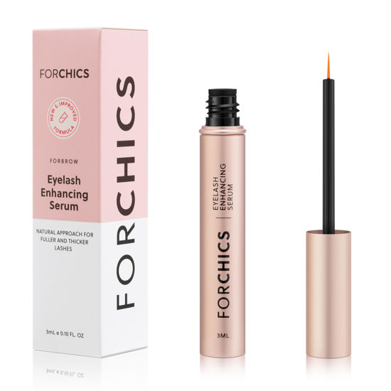 Picture of ForChics ForLash Eyelash Growth Serum - Enhancement Lash Booster For Fuller, Thicker, and Longer Eyelashes - Organic Lash Enhancer & Essential Thickener | Vegan & Cruelty-Free - [0.10 fl. oz / 3ml]