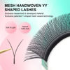 Picture of NAGARAKU YY Eyelash Extensions High Capacity 54 Rows 0.07 C Curl 7-15mm Mix Length Supplies Y Lash 4D Russian Volume Cross YY Eyelashes Handwoven Y Shaped Mesh Technology Wispy Cluster Matte Black