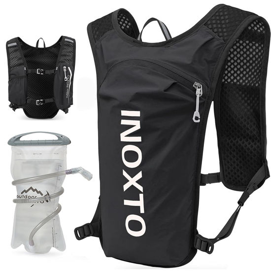 Picture of INOXTO Running Hydration Vest Backpack,Lightweight Insulated Pack with 1.5L Water Bladder Bag Daypack for Hiking Trail Running Cycling Race Marathon for Women Men (Black)