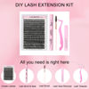 Picture of Lash Extension Kit 300 Pcs Lash Clusters Kit Lash Bond and Seal Waterproof DIY Lash Extension Kit Lash Remover Eyelash Brush Lash Tweezers Eyelash Extension Kit (Set 40D-0.07D-8-18Mix)