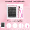 Picture of DIY Lash Extension Kit Bond and Seal Lash Glue Remover 300 Pcs 50D Lash Clusters Kit Mascara Wands Eyelash Extension Kit Eyelash Tweezers Individual Lashes Kit (Set 50D-0.07C-8-18Mix)