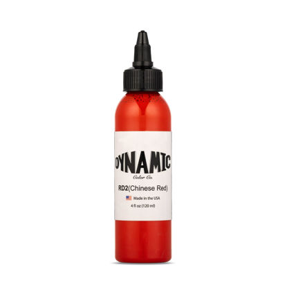 Picture of DYNAMIC COLOR CO- Chinese Red Tattoo Ink (4oz Bottle): Vibrant, Sterilized, Vegan & USA-Made Since 1990 - Trusted by Artists Worldwide