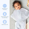 Picture of SleepingBaby Zipadee-Zip Transitional Swaddle Sack, 4-8 Month - Roomy Zipper Swaddle for Easy Diaper Changes and Proper Hip Development - Baby Swaddle Sack, Small - Blue/Cream