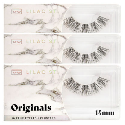 Picture of Lilac St - Originals Natural Faux Eyelash Clusters (14mm, 3 Pack) - Natural Look - DIY Lash Extension Wisps - Lightweight & Lifelike - Lasts 10 Days - Cruelty Free, Vegan, Women Founded - 30 Lashes