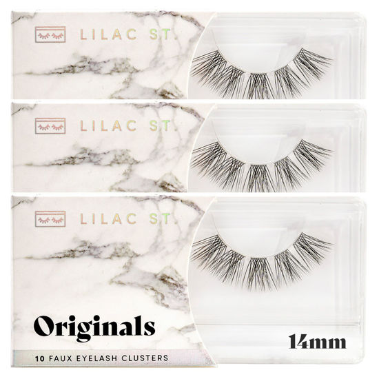 Picture of Lilac St - Originals Natural Faux Eyelash Clusters (14mm, 3 Pack) - Natural Look - DIY Lash Extension Wisps - Lightweight & Lifelike - Lasts 10 Days - Cruelty Free, Vegan, Women Founded - 30 Lashes