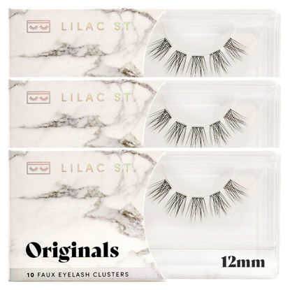 Picture of Lilac St - Originals Natural Faux Eyelash Clusters (12mm, 3 Pack) - Natural Look - DIY Lash Extension Wisps - Lightweight & Lifelike - Lasts 10 Days - Cruelty Free, Vegan, Women Founded - 30 Lashes
