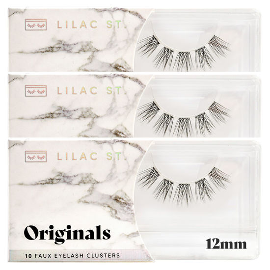 Picture of Lilac St - Originals Natural Faux Eyelash Clusters (12mm, 3 Pack) - Natural Look - DIY Lash Extension Wisps - Lightweight & Lifelike - Lasts 10 Days - Cruelty Free, Vegan, Women Founded - 30 Lashes