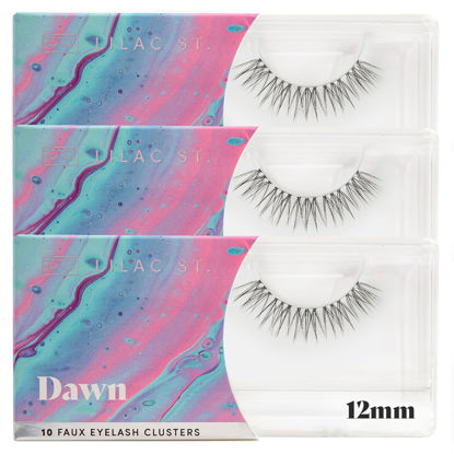 Picture of Lilac St - Dawn Natural Faux Eyelash Clusters (12mm, 3 Pack) - No "Makeup" Look - DIY Lash Extension Wisps - Lightweight & Lifelike - Lasts 10 Days - Cruelty Free, Vegan, Women Founded - 30 Lashes