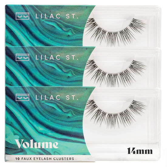 Picture of Lilac St - Volume Dramatic Faux Eyelash Clusters (14mm, 3 Pack) - Dense & Distinctive Look - DIY Lash Extension Wisps - Lightweight & Lifelike - Lasts 10 Days - Silk - Cruelty Free, Vegan - 30 Lashes