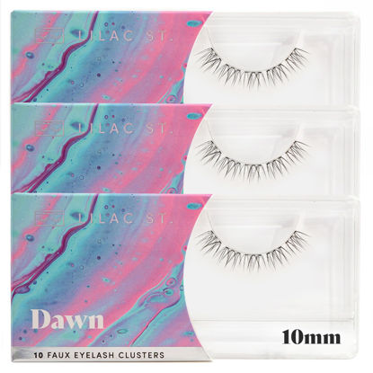 Picture of Lilac St - Dawn Natural Faux Eyelash Clusters (10mm, 3 Pack) - No "Makeup" Look - DIY Lash Extension Wisps - Lightweight & Lifelike - Lasts 10 Days - Cruelty Free, Vegan, Women Founded - 30 Lashes