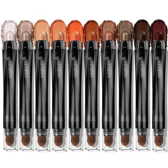 Picture of LUXAZA PRO 10PCS Eyeshadow Stick,Shimmer And Matte Brown Metallic Cream Eyeshadow Pencil Crayon with Smudge-proof & Waterproof,Eye Brightener Stick