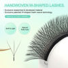 Picture of NAGARAKU W Eyelash Extensions High Capacity 54 Rows 3D Volume Premade Fan 0.07mm C Curl 7-15mm Mix Matte Black Easy Fanning yy Eye Lashes Handwoven W Shaped Wispy Cluster Professional Lash Supplies