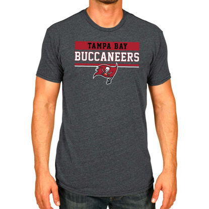 Picture of Team Fan Apparel NFL Adult Team Block Tagless T-Shirt - Cotton Blend - Charcoal - Perfect for Game Day - Comfort and Style (Tampa Bay Buccaneers - Black, Adult Small)