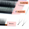 Picture of NAGARAKU 5 Trays yy Eyelash Extensions y lash 0.07mm D curl 11/12/13/14/15mm in 1 pack Premade 4D Easy Fan Russian Volume Cluster Faux Mink Matte Black 12 rows