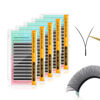 Picture of NAGARAKU 5 Trays yy Eyelash Extensions y lash 0.05mm C curl 11/12/13/14/15mm in 1 pack Premade 4D Easy Fan Russian Volume Cluster Faux Mink Matte Black 12 rows