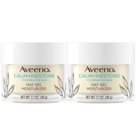 Picture of Aveeno Calm + Restore Triple Oat Hydrating Face Serum for Sensitive Skin Gentle and Lightweight Facial Serum to Smooth and Fortify Skin Hypoallergenic, Fragrance & Paraben-Free,1.7 fl. Oz (Pack of 2)