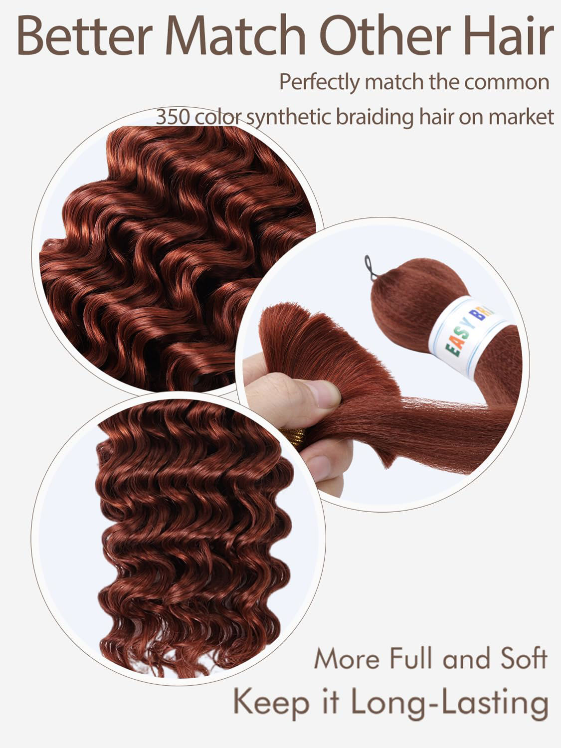 GetUSCart- 350 Braiding Hair 1 Bundle 50g 22 Inch Dark Ginger Braiding ...