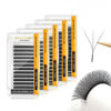 Picture of NAGARAKU 3D W Shape Eyelash Extension 5 Trays in 1 pack Volume 0.07mm C curl 9/10/11/12/13mm Premade Fans Faux Mink Matte Black Cluster Easy Fanning False Lashes