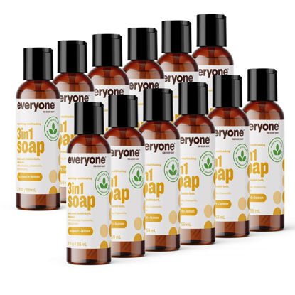 Picture of Everyone 3-in-1 Soap Body Wash, Bubble Bath, Shampoo, Travel Size, 2 Ounce (Pack of 12), Coconut and Lemon, Coconut Cleanser with Plant Extracts and Pure Essential Oils