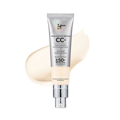 Picture of IT Cosmetics Your Skin But Better CC+ Cream, Fair Ivory - Color Correcting Cream, Full-Coverage Foundation, Hydrating Serum & SPF 50+ Sunscreen - Natural Finish - 1.08 fl oz