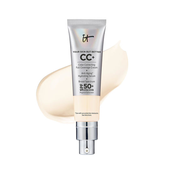 Picture of IT Cosmetics Your Skin But Better CC+ Cream, Fair Ivory - Color Correcting Cream, Full-Coverage Foundation, Hydrating Serum & SPF 50+ Sunscreen - Natural Finish - 1.08 fl oz