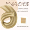 Picture of GOO GOO Tape in Hair Extensions Human Hair, 16/22 Light Blonde Highlighted Golden Blonde, 10inch 60g 40pcs, Thick Ends Straight Seamless Tape in, Invisible Tape in Hair Extensions Human Hair