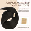 Picture of GOO GOO Tape in Hair Extensions Human Hair, 2 Dark Brown, 12inch 80g 40pcs, Thick Ends Straight Seamless Tape in, Invisible Tape in Hair Extensions Human Hair