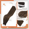 Picture of Full Shine Invisible Tape In Human Hair 22 Inch Tape on Hair Extensions 22 Inch Balayage Color 2 Darkest Brown Fading to 8 Ash Brown and 2 Seamless Pu Tape Hair 50 Gram Skin Weft Hair Extensions