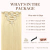 Picture of GOO GOO Clip in Hair Extensions Real Human Hair, Remy Human Hair Extensions Clip ins for Women, Natural Human Hair, 18inch 120g 7Pcs, 613R Bleach Blonde