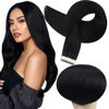 Picture of Full Shine Black Tape in Hair Extensions Human Hair Remy Seamless Skin Weft Tape in Extensions 26Inch Double Sided Tape ins Human Hair Extensions for Women Straight Black Hair Extensions 50G 20Pcs