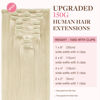 Picture of GOO GOO Clip in Hair Extensions Real Human Hair, 16inch 150g 9Pcs, 60A Platinum Blonde, Remy Human Hair Extensions Clip ins for Women, Natural Human Hair