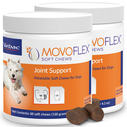 Picture of MoVoFlex Joint Support Supplement for Dogs - Hip and Joint Support - Dog Joint Supplement - Hip and Joint Supplement Dogs - 120 Soft Chews for Small Dogs (by Virbac)