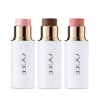 Picture of Ogee Face Stick Radiant Collection Trio - Contour Stick Makeup Collection - Certified Organic Contour Palette - Includes Bronzer Stick, Blush Stick & Highlighter Stick