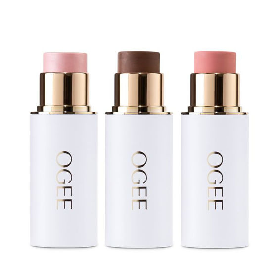 Picture of Ogee Face Stick Radiant Collection Trio - Contour Stick Makeup Collection - Certified Organic Contour Palette - Includes Bronzer Stick, Blush Stick & Highlighter Stick