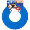 Picture of Nerf Dog Rubber Tire Flyer Dog Toy, Flying Disc, Lightweight, Durable, Floats in Water, Great for Beach and Pool, 10 Inch Diameter, for Medium/Large Breeds, Single Unit, Blue, Original
