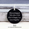 Picture of Ultra Joys Stainless Steel Pet ID Tag Dog Name Tags Personalized Front and Back Engraving, Customized Dog Tags and Cat Tags, Optional Engraved on Both Sides, Round Tag w/Mountain on Top Design, Small