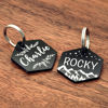 Picture of Ultra Joys Stainless Steel Pet ID Tag Dog Name Tags Personalized Front and Back Engraving, Customized Dog Tags and Cat Tags, Optional Engraved on Both Sides, Hexagon Tag with Vine Design, Large