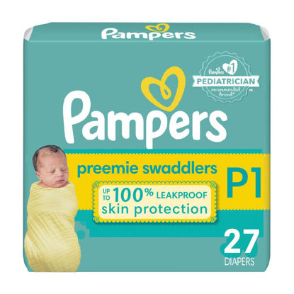 Picture of Pampers Swaddlers Diapers Preemie - Size P1, 27 Count, Ultra Soft Disposable Baby Diapers
