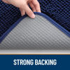 Picture of OLANLY Dog Door Mat for Muddy Paws 24x16, Absorbs Moisture and Dirt, Absorbent Non-Slip Washable Mat, Quick Dry Chenille, Mud Mat for Dogs, Entry Indoor Door Mat for Inside Floor, Navy Blue
