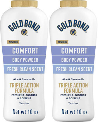 Picture of Gold Bond Ultimate Comfort Body Powder 10 oz. (Pack of 2), Talc-Free Formula with Aloe & Chamomile