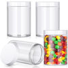 Picture of Patelai 4 Pieces Round Clear Wide-mouth Leak Proof Plastic Container Jars with Lids for Travel Storage Makeup Beauty Products Face Creams Oils Salves Ointments DIY Making or Others (White,12 Ounce)