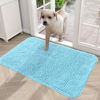 Picture of OLANLY Dog Door Mat for Muddy Paws 24x16, Absorbs Moisture and Dirt, Absorbent Non-Slip Washable Mat, Quick Dry Chenille, Mud Mat for Dogs, Entry Indoor Door Mat for Inside Floor, Blue