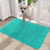 Picture of OLANLY Dog Door Mat for Muddy Paws 24x16, Absorbs Moisture and Dirt, Absorbent Non-Slip Washable Mat, Quick Dry Chenille, Mud Mat for Dogs, Entry Indoor Door Mat for Inside Floor, Teal