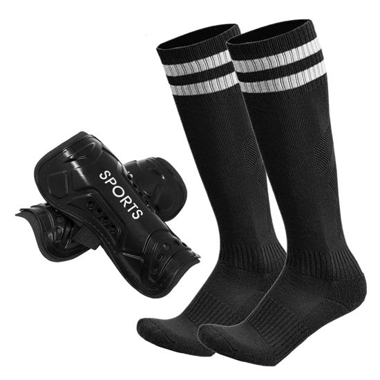Picture of AITUSI Soccer Shin Guards for Kids Youth, Shin Pads and Long Soccer Socks for 3-15 Years Old Boys Girls Toddler Children Teenagers, Soccer Equipment for Football Games