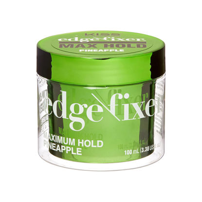 Picture of KISS COLORS & CARE Maximum Hold Edge Fixer, Non-Greasy Gel Formula Infused With Biotin B7, 24 Hour Hold, ‘Pineapple’ Scented, 3.38 Fl. Oz. (100 ml)