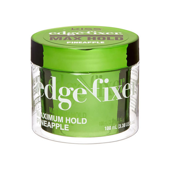 Picture of KISS COLORS & CARE Maximum Hold Edge Fixer, Non-Greasy Gel Formula Infused With Biotin B7, 24 Hour Hold, ‘Pineapple’ Scented, 3.38 Fl. Oz. (100 ml)