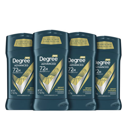 Picture of Degree Men Advanced Antiperspirant Deodorant 72-Hour Sweat and Odor Protection Sport Defense Antiperspirant For Men With MotionSense Technology 2.7 oz 4 Count