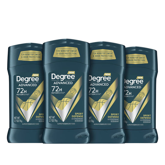 Picture of Degree Men Advanced Antiperspirant Deodorant 72-Hour Sweat and Odor Protection Sport Defense Antiperspirant For Men With MotionSense Technology 2.7 oz 4 Count